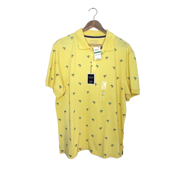 Club Room NWT Tropical Palm Tree Citron Aura Performance Pique Polo Large - Picture 2 of 8